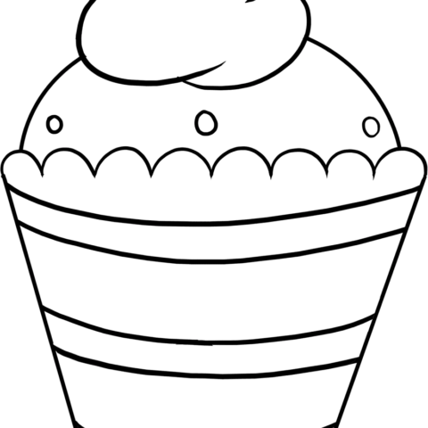 Free printable Cupcake coloring image