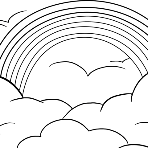 Free printable Rainbow coloring page
