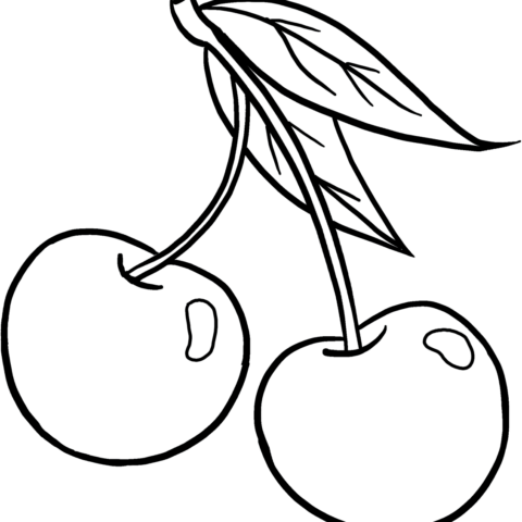 Free printable Cherries coloring page