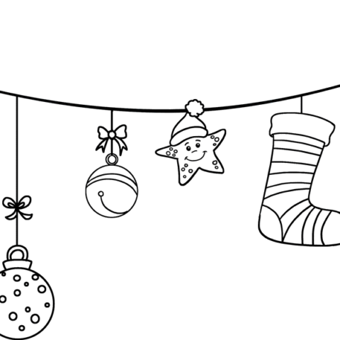 Free printable Christmas Ornaments coloring image