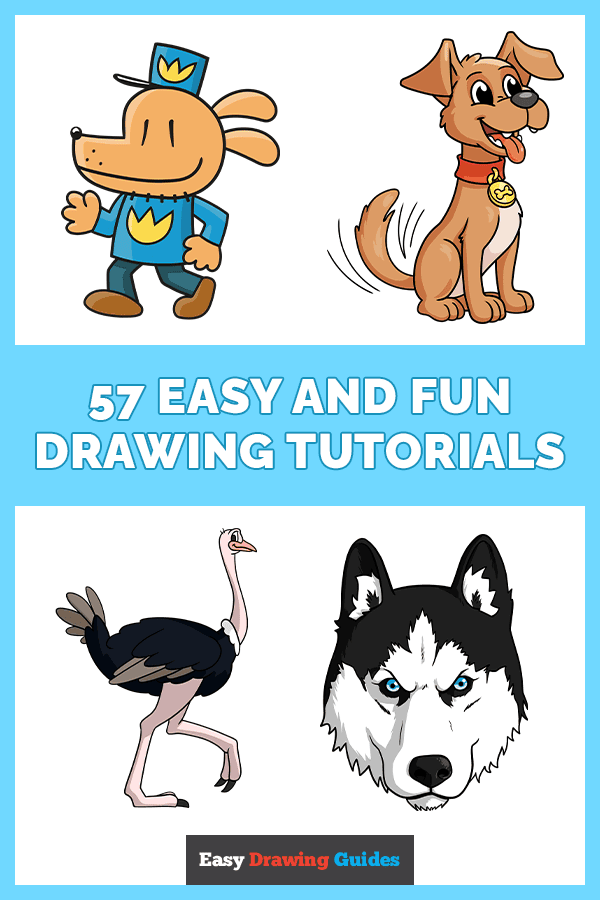 57 Easy and Fun Drawing Tutorials Pinterest Image
