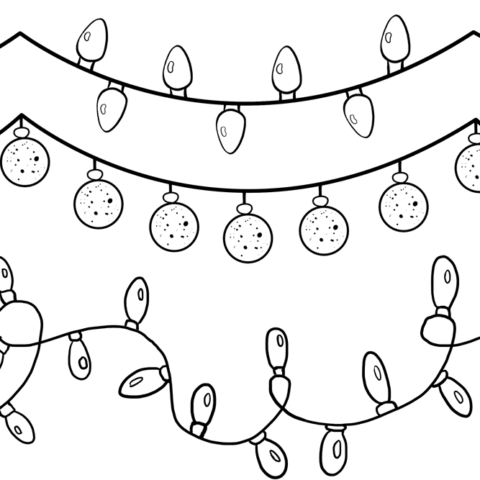 Free printable Christmas Lights coloring image