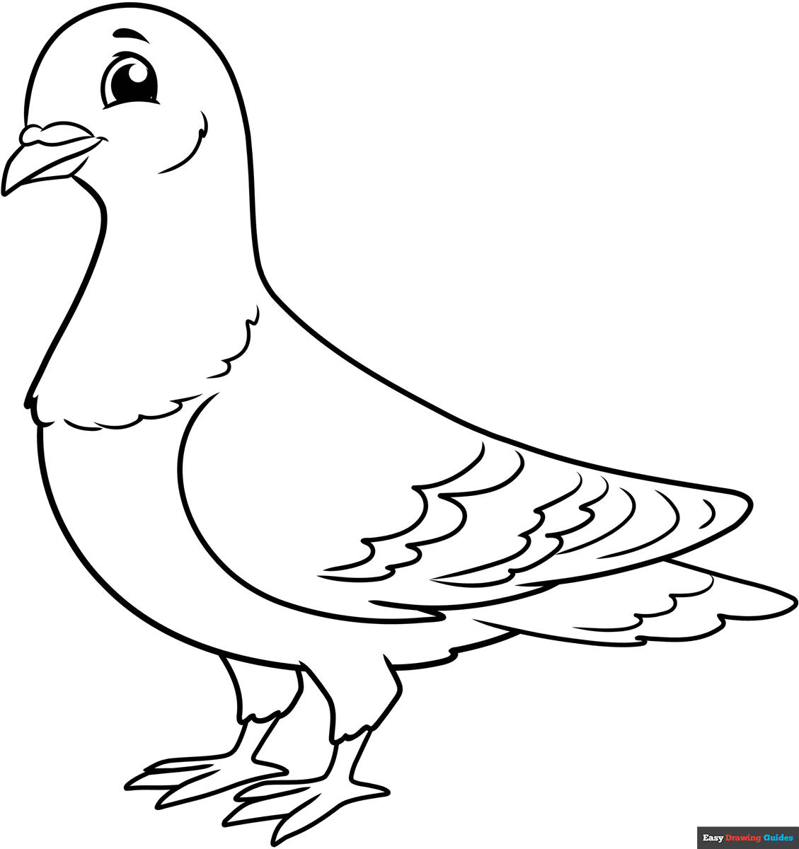 Pigeon Coloring Page Easy Drawing Guides Pigeon Coloring Page Easy Drawing Guides