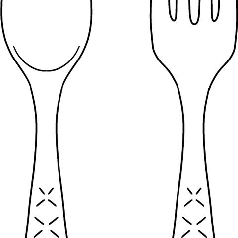 Free printable Spoon and Fork coloring image