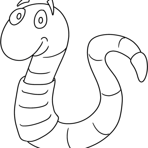 Free printable Worm coloring image