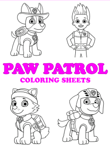 Free printable Paw Patrol coloring pages - Pinterest image