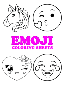 Free printable emoji coloring pages - pinterest image