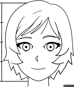 Free printable Anime Head and Face in Front View coloring page