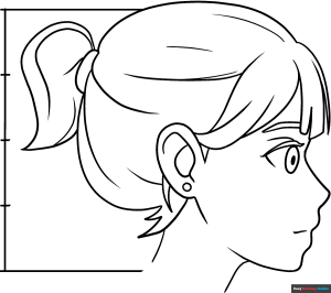 Free printable Anime Head and Face in Side View coloring page