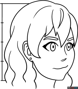 Free printable Anime Head and Face in 3/4 View coloring page