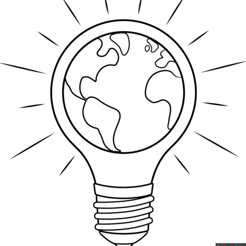 Free printable Earth Hour Illustration coloring page