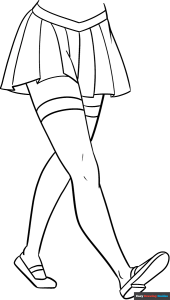 Free printable Anime Female Legs coloring page