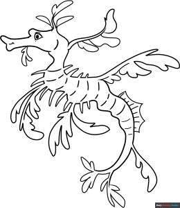 Free printable Leafy Sea Dragon coloring image