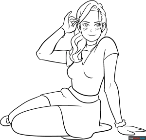 Free printable Sexy Anime Girl coloring page