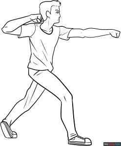 Free printable Fighting Anime Guy coloring image