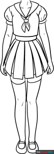 Free printable School Girl Uniform coloring image
