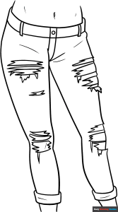 Free printable Ripped Jeans coloring page