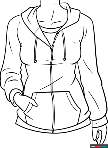 Free printable Anime Hoodie coloring page