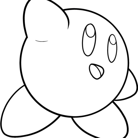 Free printable Kirby coloring image