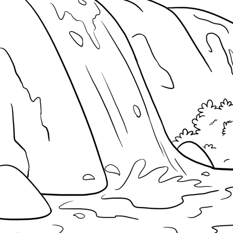 Free printable Waterfall coloring image