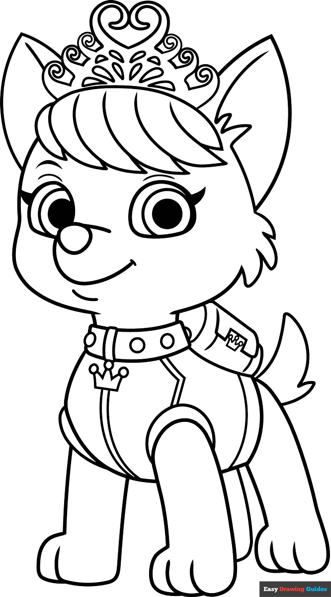 Sweetie from Paw Patrol Coloring Page | Easy Drawing Guides