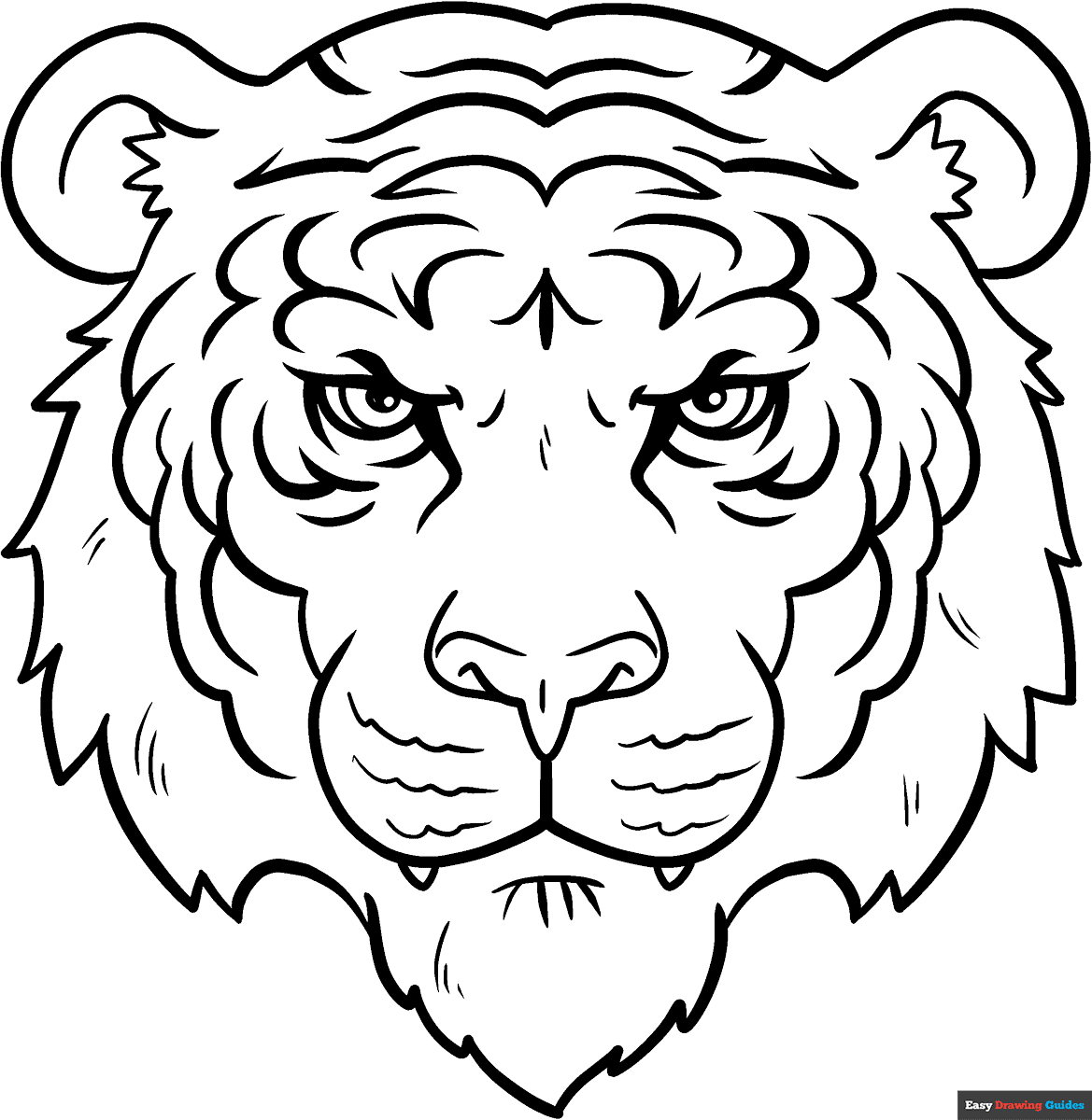 Tiger Face Coloring Page Easy Drawing Guides Tiger Face Coloring Page Easy Drawing Guides