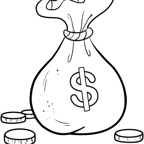 Free printable Cartoon Money coloring page