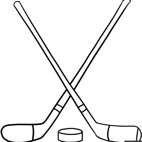 Free printable Hockey Sticks coloring image