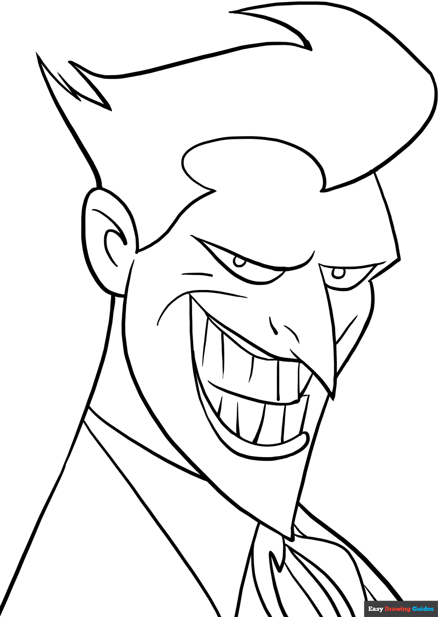 Joker Coloring Page Easy Drawing Guides