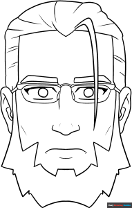 Free printable Anime Beard and Facial Hair coloring page