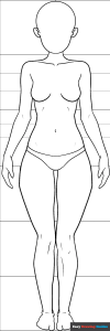 Free printable Female Body Outline coloring image