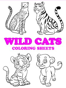 Free printable wild cats coloring pages - pinterest image