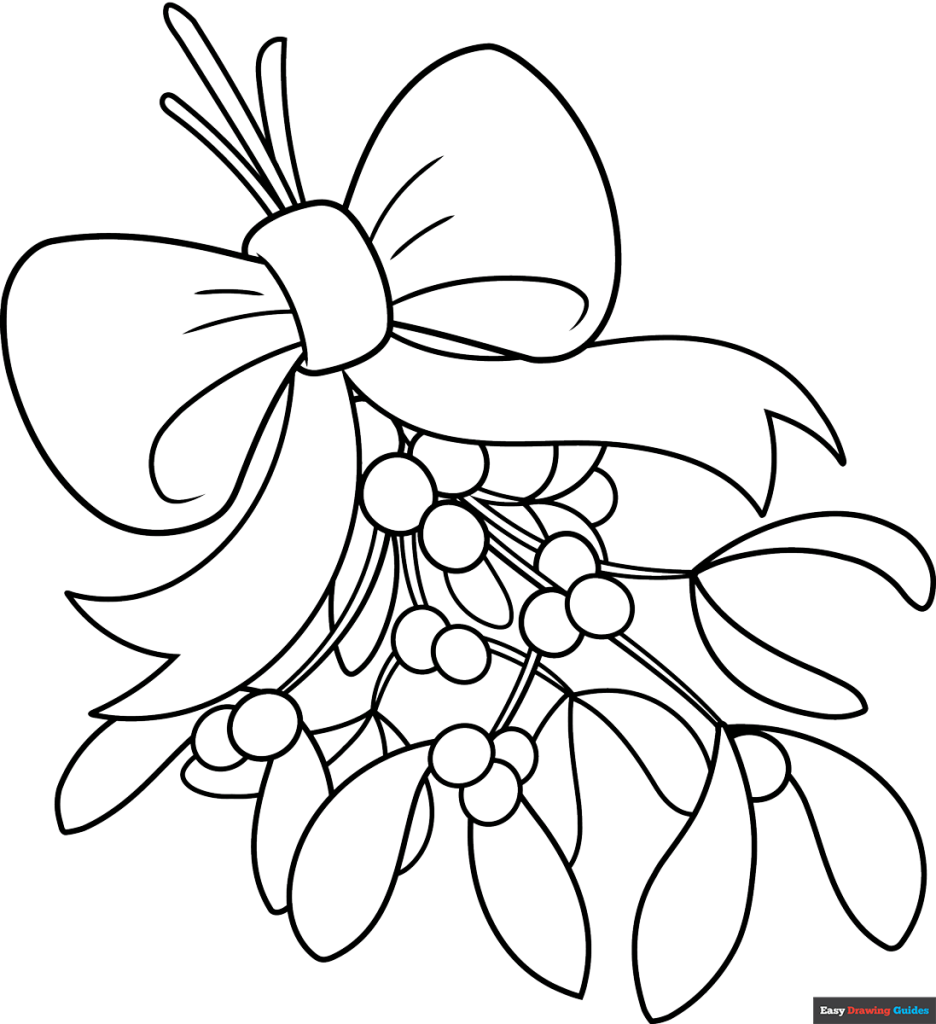 mistletoe-coloring-page-easy-drawing-guides
