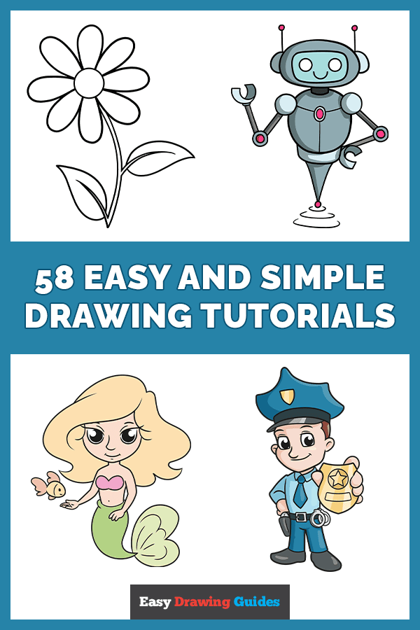58 Easy and Simple Drawing Tutorials Pinterest Image