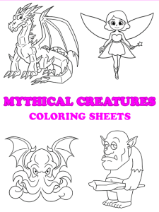 Free printable mythical creatures coloring pages - pinterest image