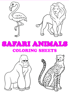 Free printable safari animals coloring pages - Pinterest image
