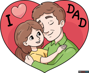 How to Draw a Father Daughter Heart Featured Image