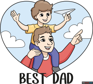 How to Draw a Father Son Heart Featured Image