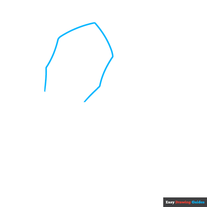 Firefighter Helmet step-by-step drawing tutorial: step 1
