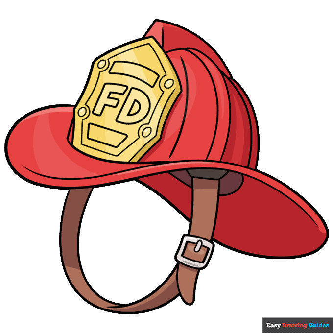 Firefighter Helmet step-by-step drawing tutorial: step 11