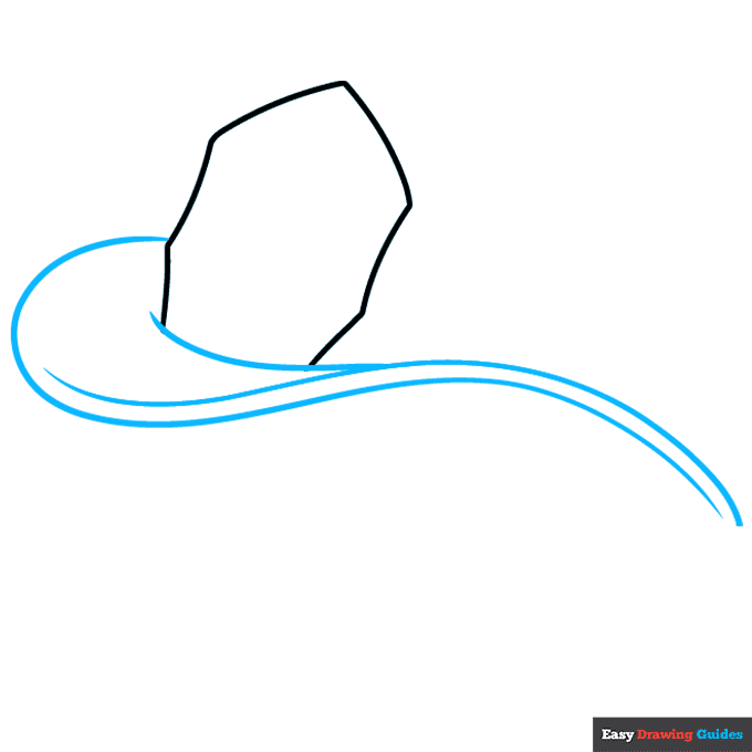 Firefighter Helmet step-by-step drawing tutorial: step 2