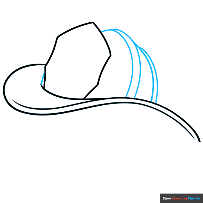 Firefighter Helmet step-by-step drawing tutorial: step 3