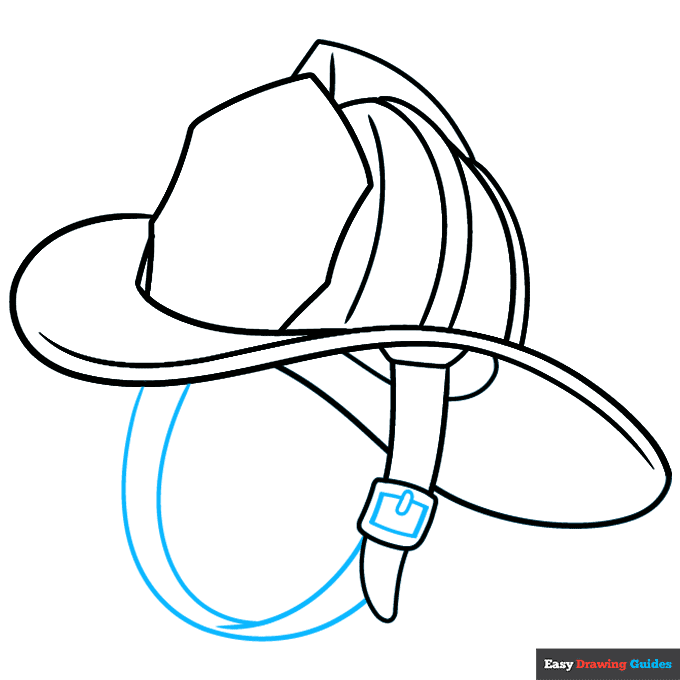 Firefighter Helmet step-by-step drawing tutorial: step 6
