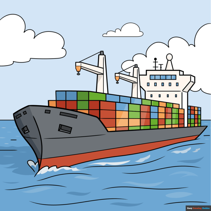 How to Draw a Cargo Ship Featured Image