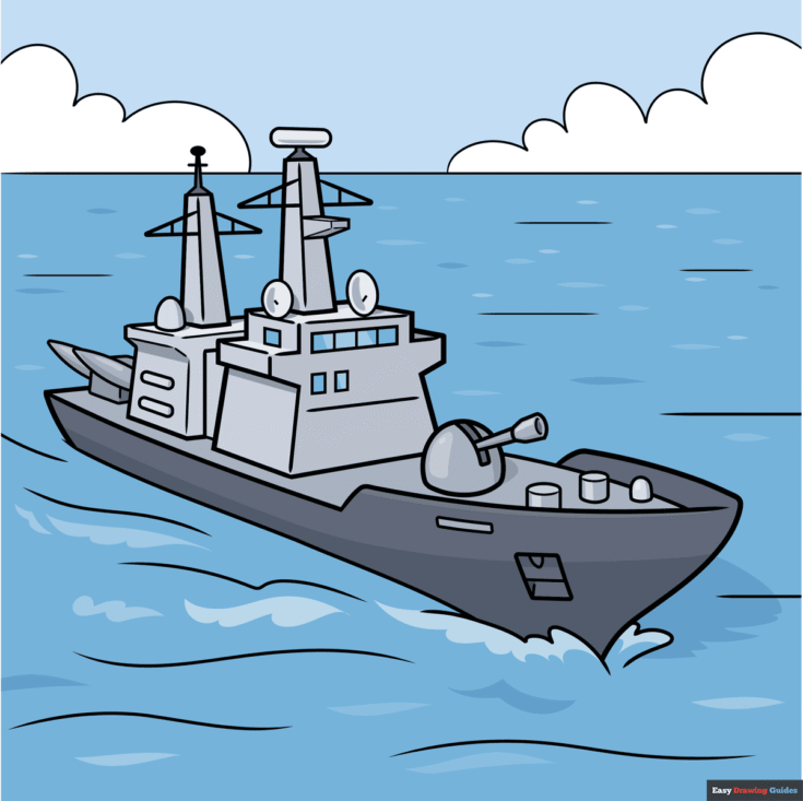 How to Draw a Navy Ship Featured Image