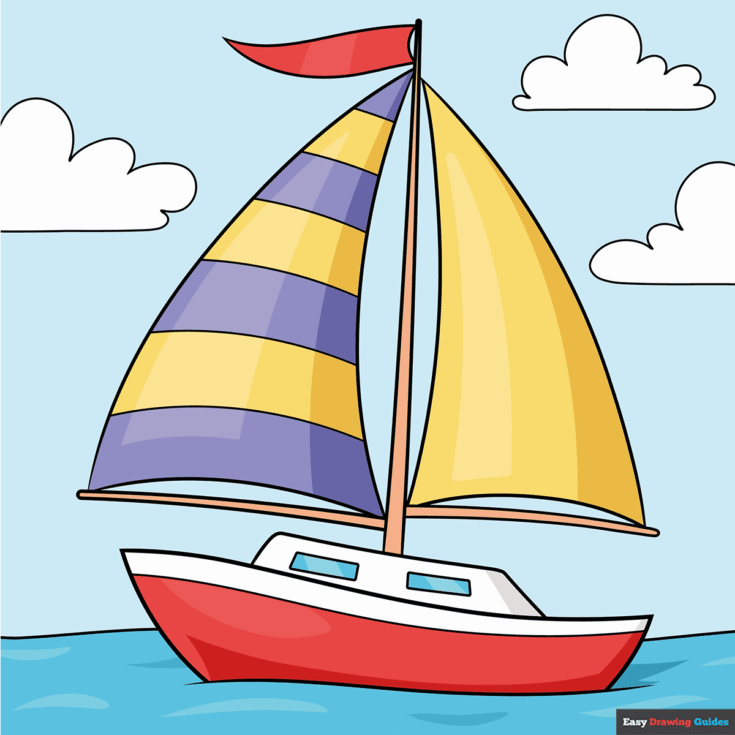 how to draw a simple boat featured image