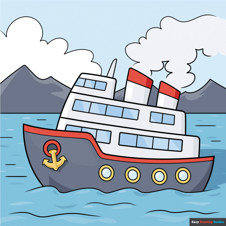 how to draw an easy ship featured image