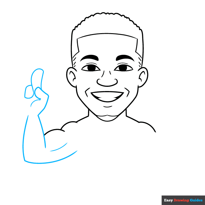 Cartoon Giannis Antetokounmpo step-by-step drawing tutorial: step 5