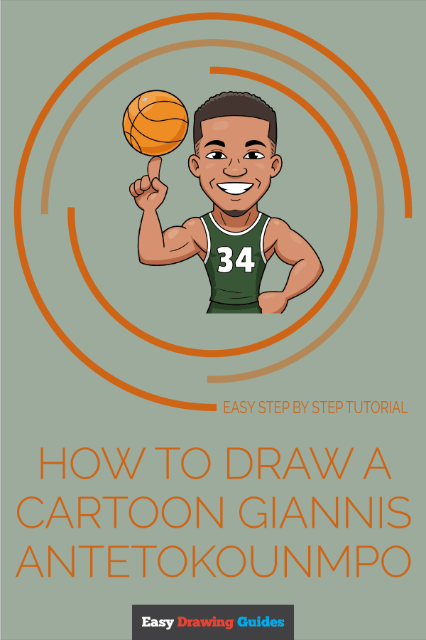 How to Draw a Cartoon Giannis Antetokounmpo Pinterest Image