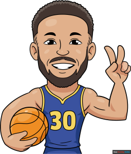 How to Draw a Cartoon Steph Curry Featured Image